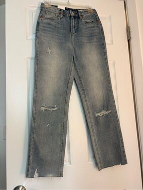 Blank NYC Light Blue Distressed Ankle Crop Jeans